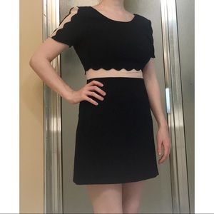Dark Navy Mini Dress with Sheer Details